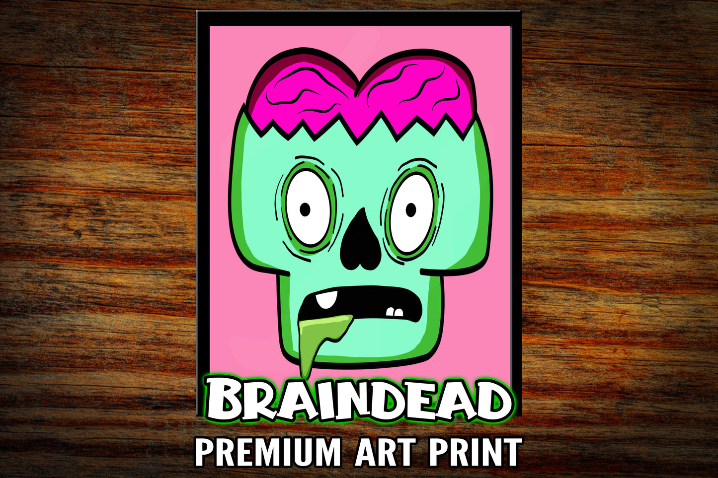 "Braindead Zombie Head" Art Print