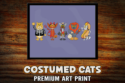 "Costumed Cats" Art Print