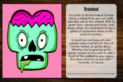 "Braindead Zombie Head" Art Print