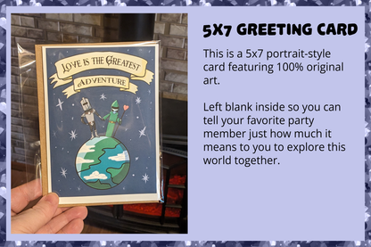 "Love is the Greatest Adventure" - Fantasy Love Card