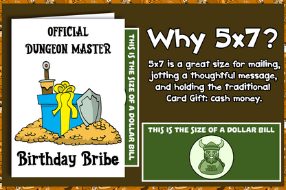 "Official Dungeon Master Birthday Bribe" Birthday Card