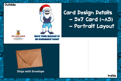 "AB-Bominable Snowman" 5x7 Christmas Card