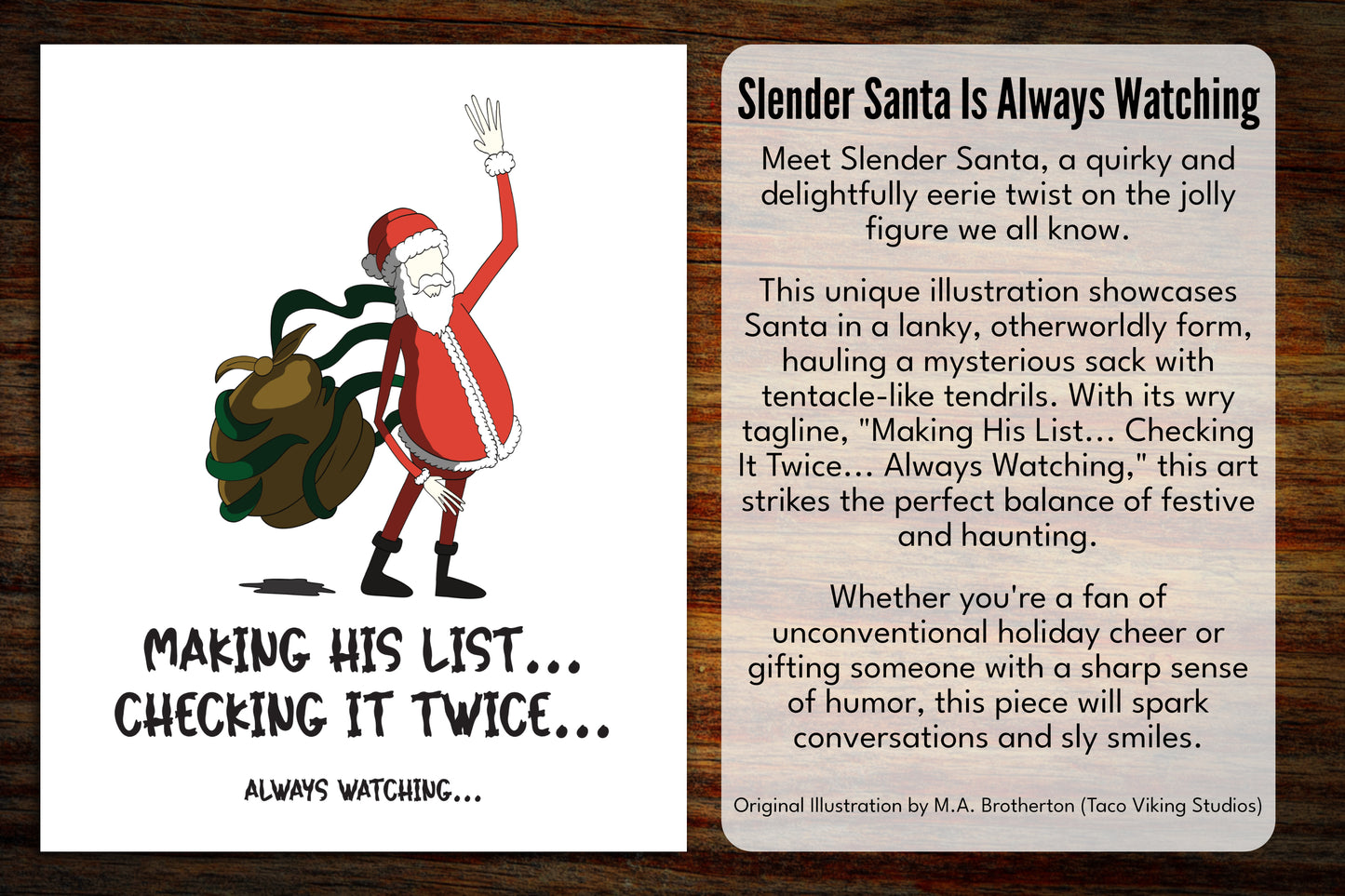 "Slender Santa is Always Watching" Bookmark