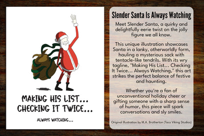 "Slender Santa is Always Watching" Bookmark