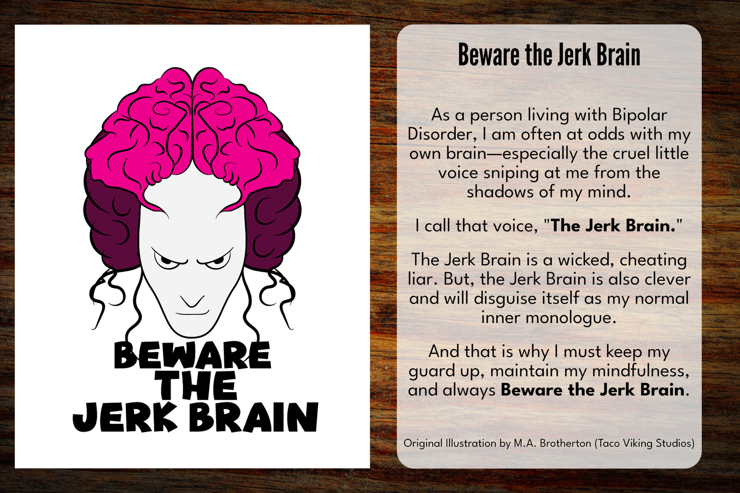 "Beware the Jerk Brain"  Vinyl Sticker