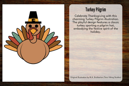 "Turkey Pilgrim" Thanksgiving Art Print
