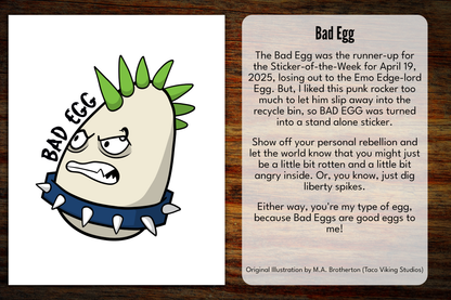 "Bad Egg" Vinyl Sticker