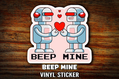 "Beep Mine" Robot Valentine Sticker