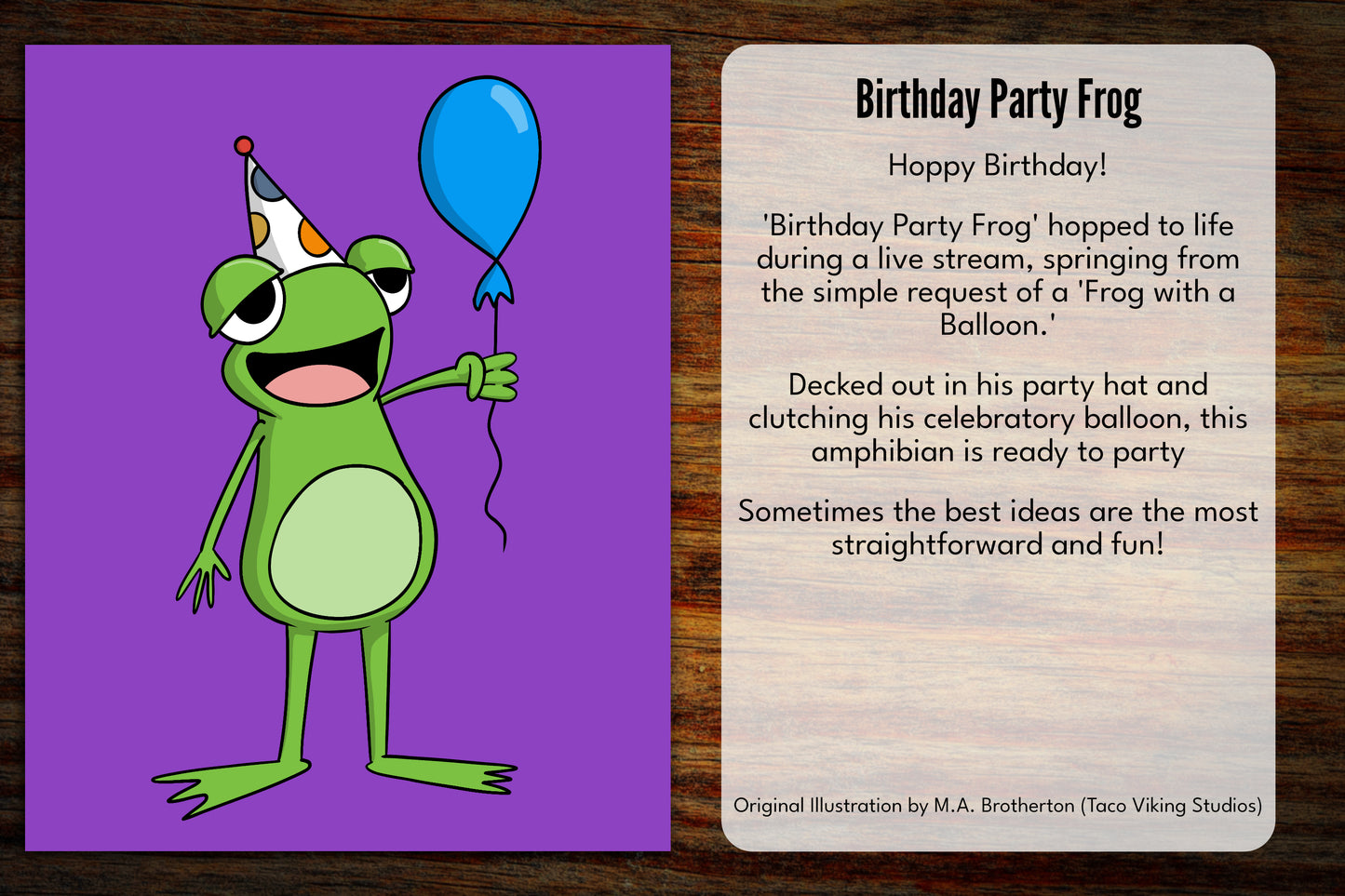 "Birthday Party Frog" Art Print