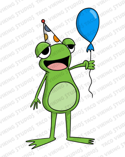 "Birthday Party Frog" Art Print