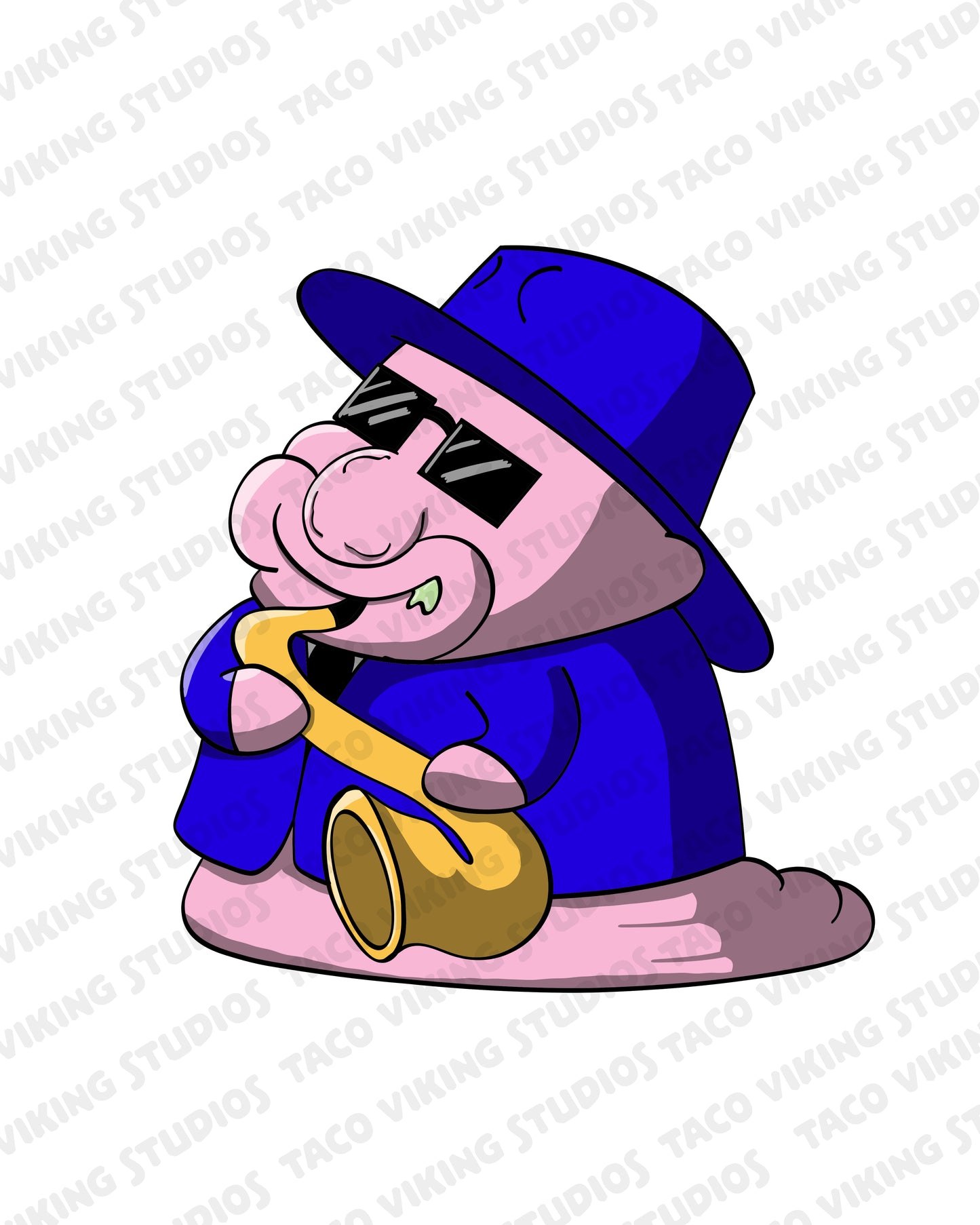 "Blob Silver the Jazz-Playing Blobfish" Art Print