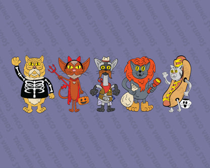"Costumed Cats" Art Print