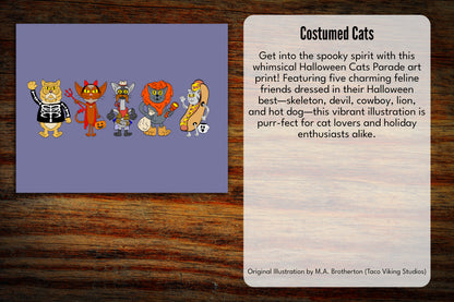 "Costumed Cats" Art Print