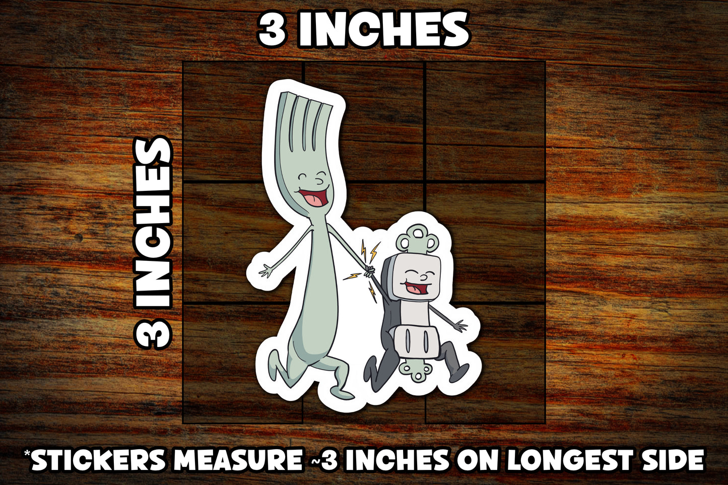 "Fork and Outlet Friends" Sticker