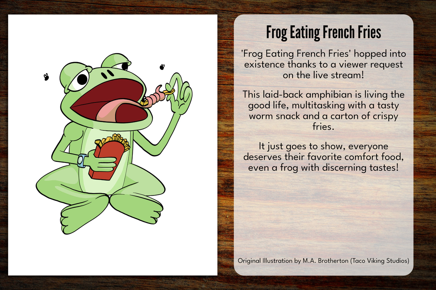 "Frog Eating French Fries" Bookmark