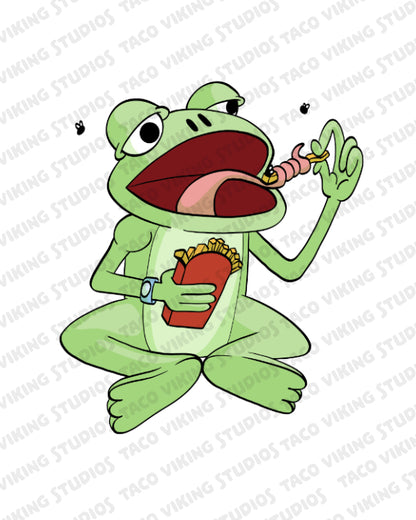 "Frog Eating French Fries" Bookmark