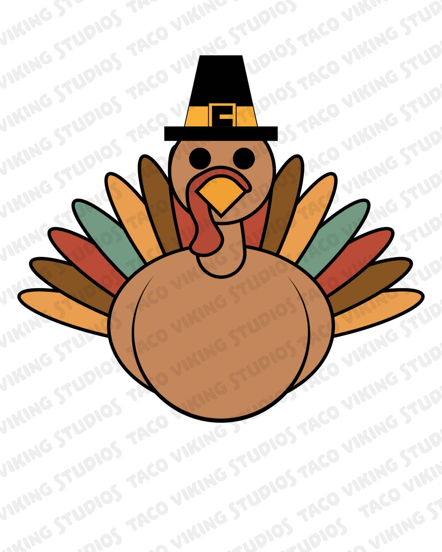 "Turkey Pilgrim" Thanksgiving Art Print