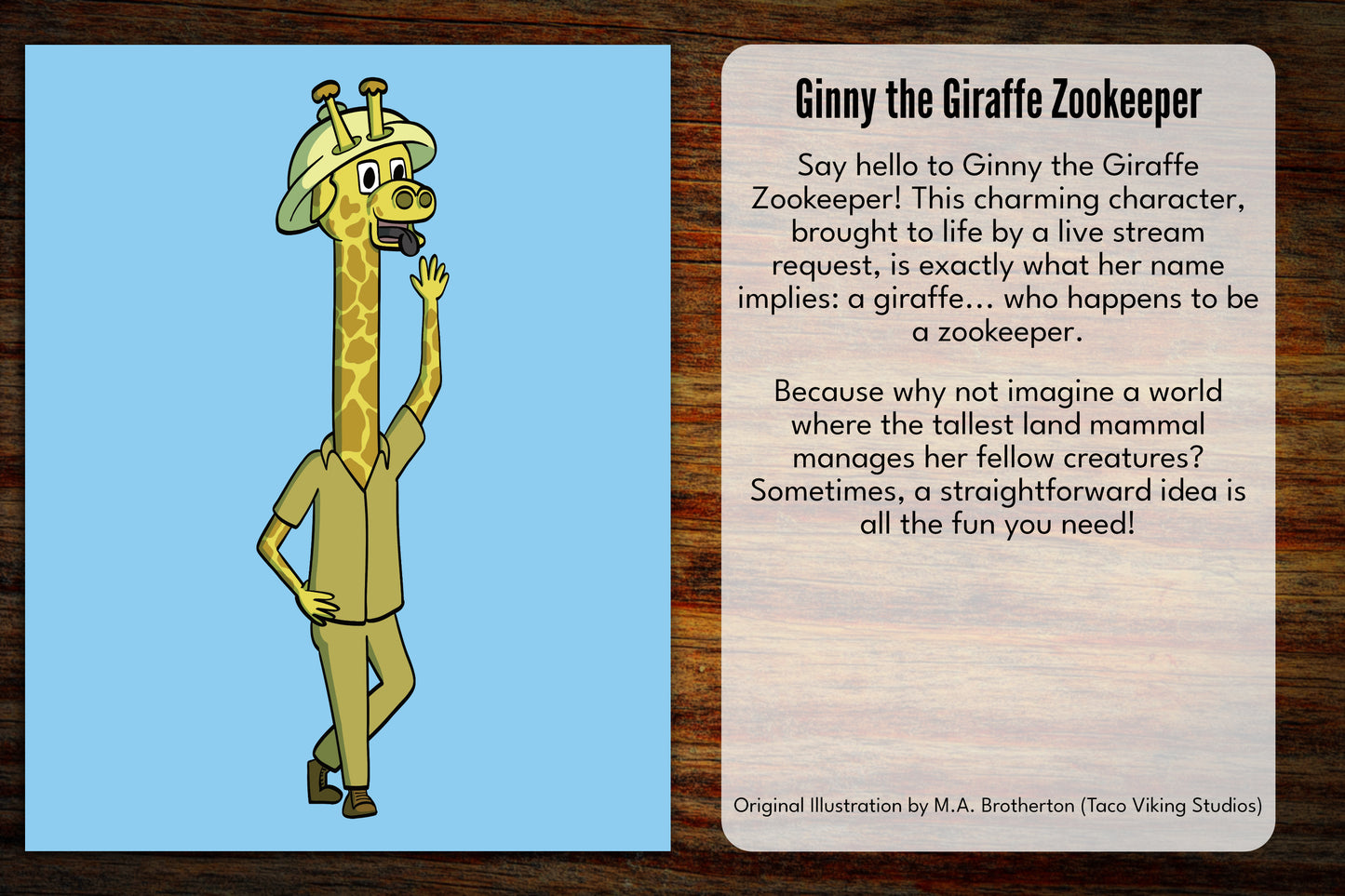 "Ginny the Giraffe Zookeeper" Bookmark