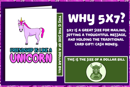"Friendship is Like a Unicorn" Friendship Card