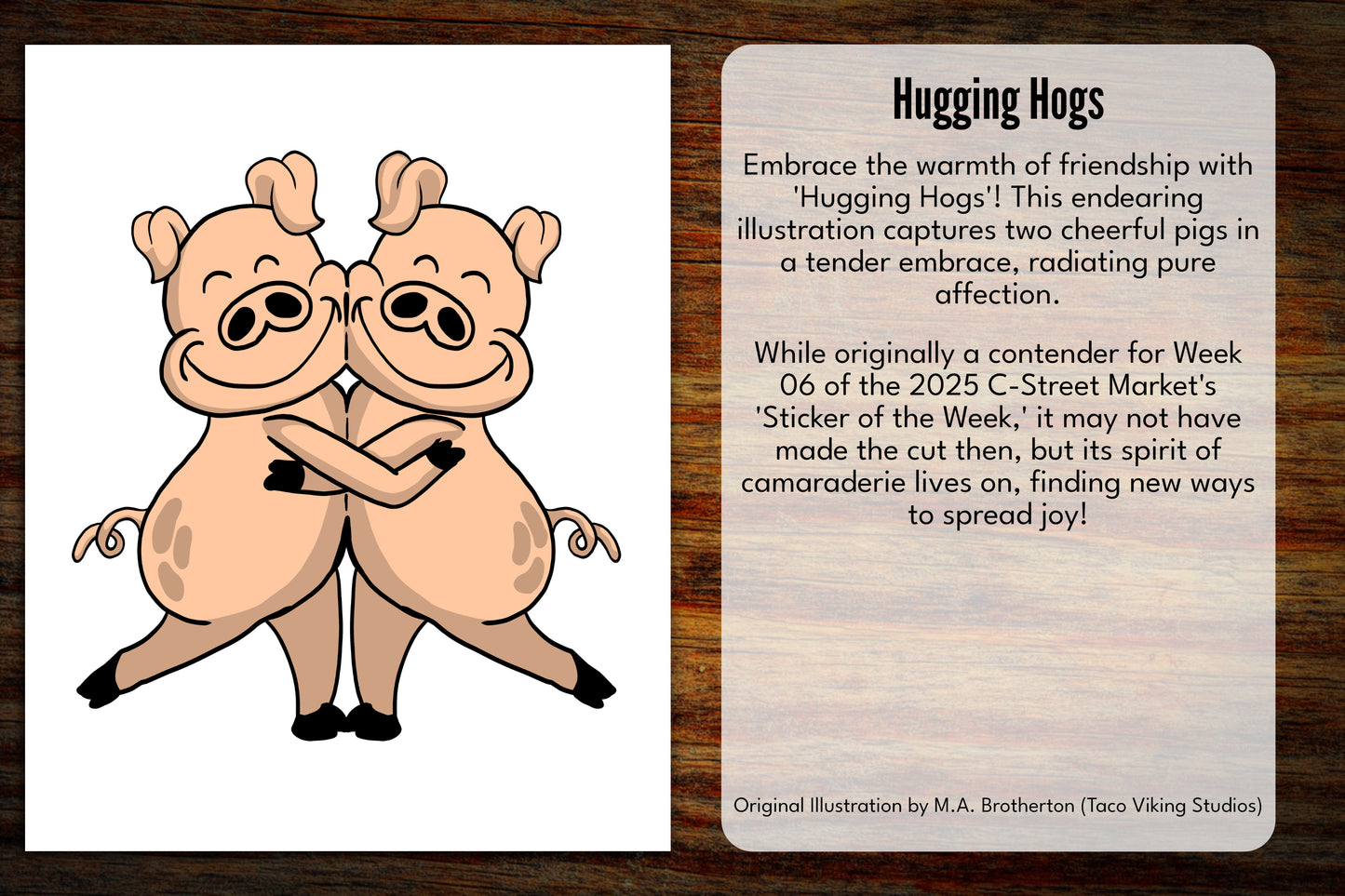 "Hugging Hogs" Bookmark