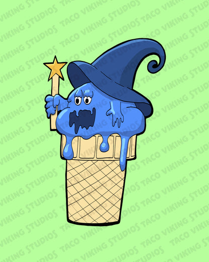 "Ice Cream Wizard" Art Print