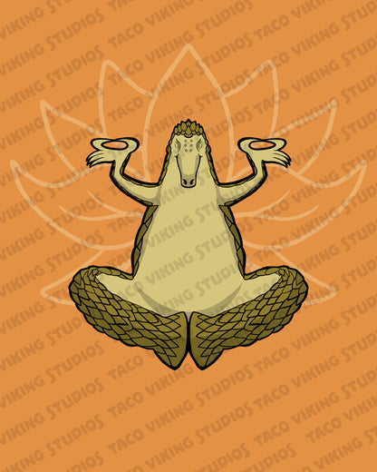"Meditating Pangolin" Vinyl Sticker