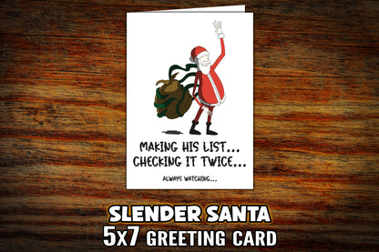 "Always Watching" Slenderman Santa Christmas Card