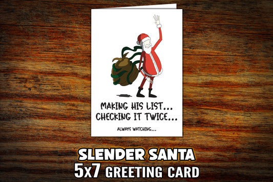 "Always Watching" Slenderman Santa Christmas Card