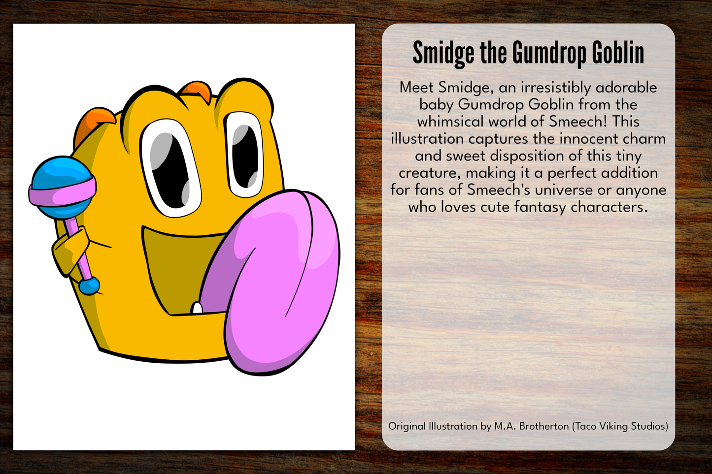 "Smidge the Gumdrop Goblin" Vinyl Sticker