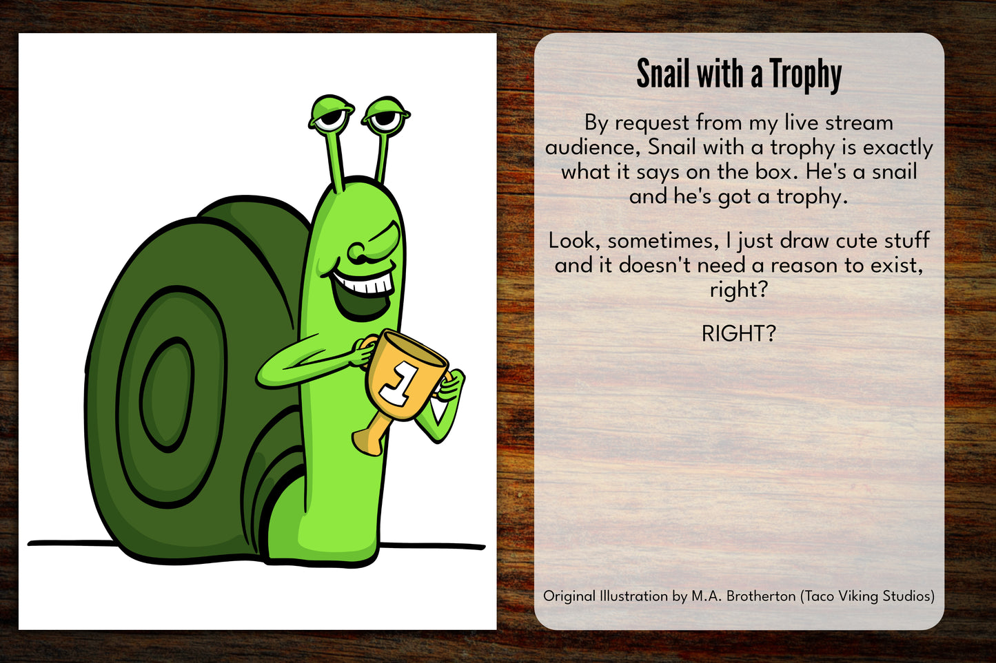 "Snail with a Trophy" Art Print