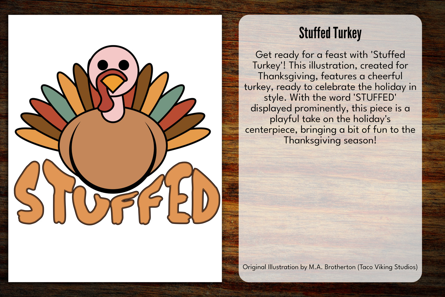 "Stuffed Turkey" Thanksgiving Art Print