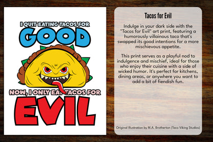 "Tacos for Evil" Vinyl Sticker