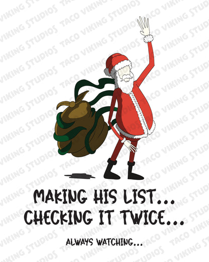 "Slender Santa is Always Watching" Bookmark