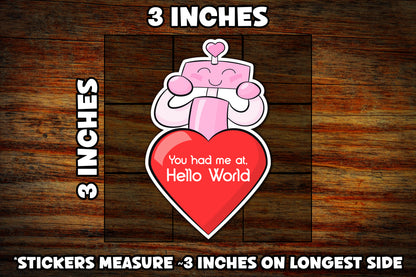 "Hello World" Vinyl Sticker