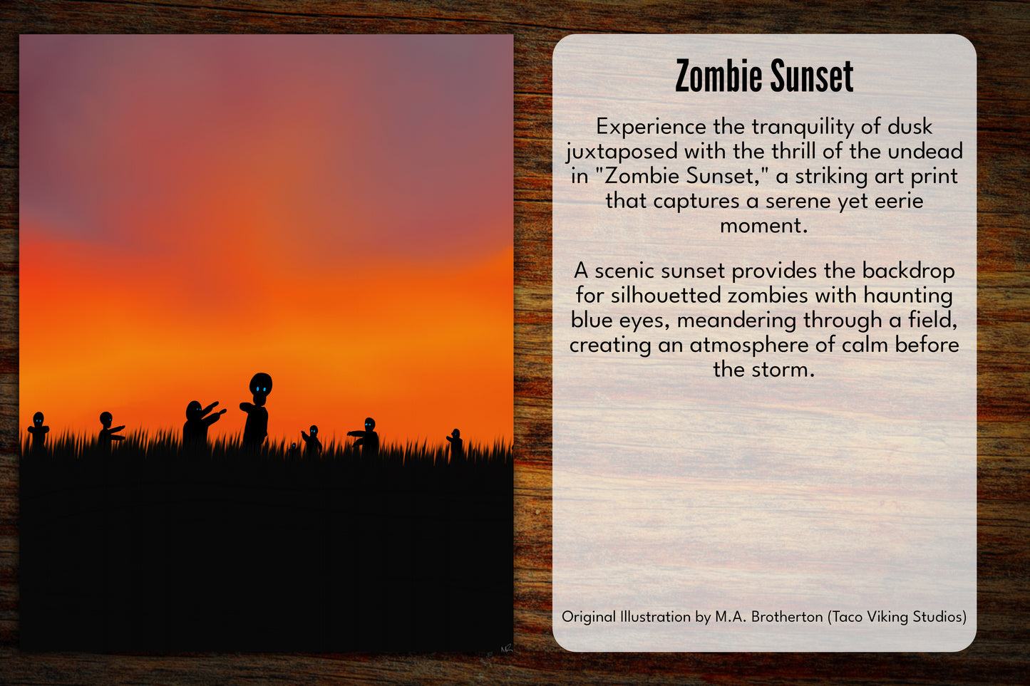 "Zombie Sunset" Bookmark